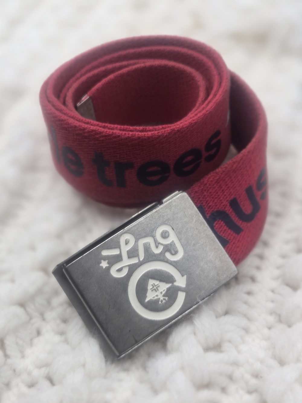 LRG Men's Red Canvas Web Belt with Metal Buckle